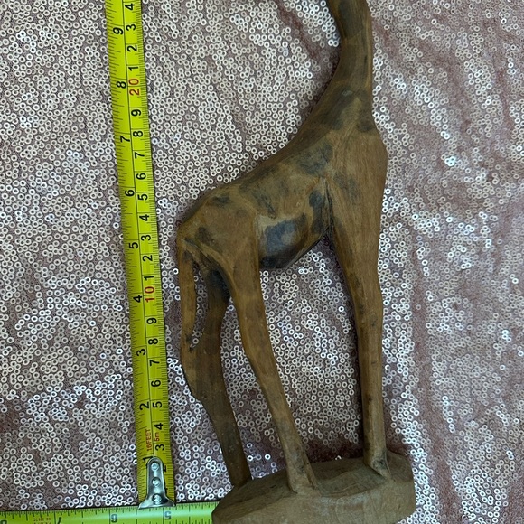 Wood Made In Kenia Hand Carved 11” Giraffe Decorative Figure, Africa Safari - Picture 4 of 5